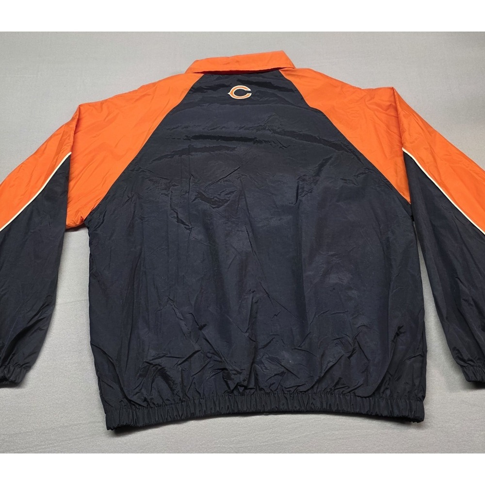 Vintage Logo Athletic Chicago Bears NFL Windbreaker Jacket Navy Orange Mens L NW - Picture 12 of 13